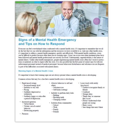 Signs of a Mental Health Emergency and How to Respond - Resourcehub ... 