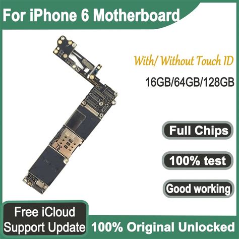 Free Shipping Original For Iphone Motherboard With Without Touch Id