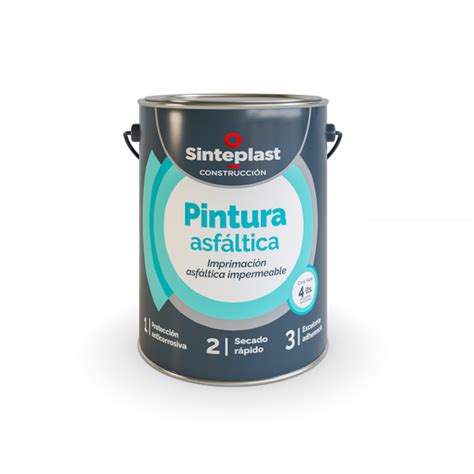 Pintura Asfáltica 4 Litros Imprimación asfáltica impermeable Sinteplast