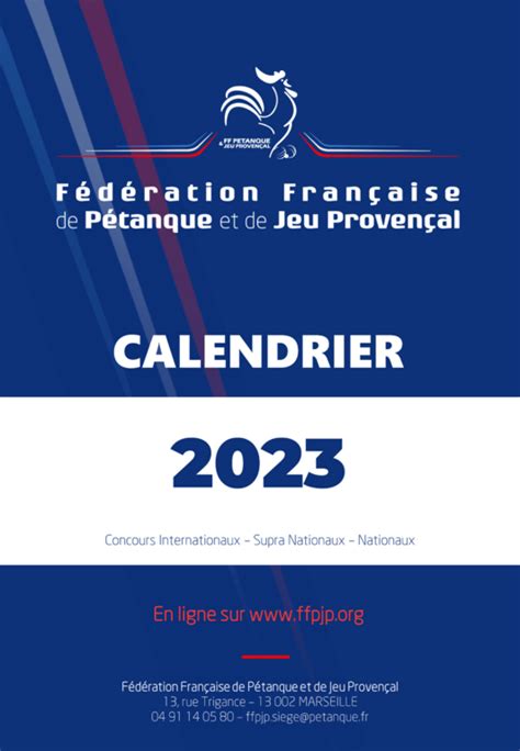 Calendrier Officiel Ffpjp P Tanque Angloise