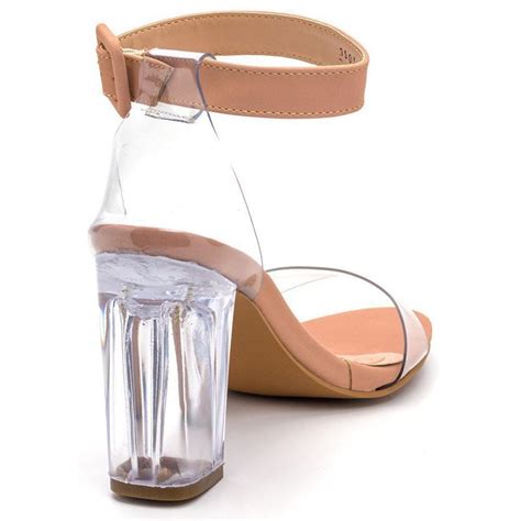Sandália Feminina Ema Salto Alto Transparente 1905 Napa Nude Flor da Pele Sandália Feminina