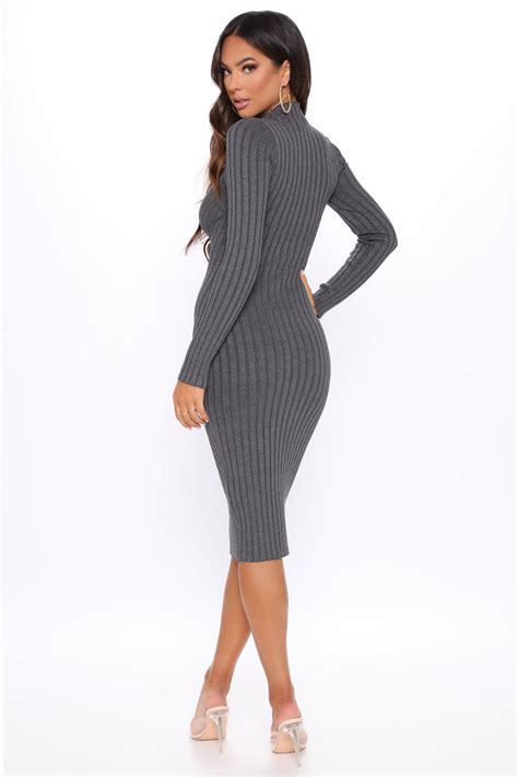 Date Night Ready Sweater Midi Dress Charcoal Fashion Nova Dresses