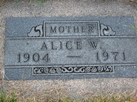 Alice Wilhelmina Allrich Wichern Find A Grave Reminne