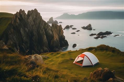 Camping outdoors nature cliff. AI | Free Photo - rawpixel