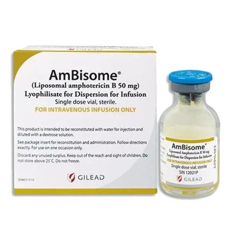 Ambisome Mg Injection Gilead Liposomal Amphotericin B Mylan Box