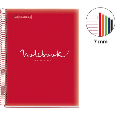 CUADERNO PROFESIONAL MIQUELRIUS EMOTIONS PP RAYA 120H ROJO