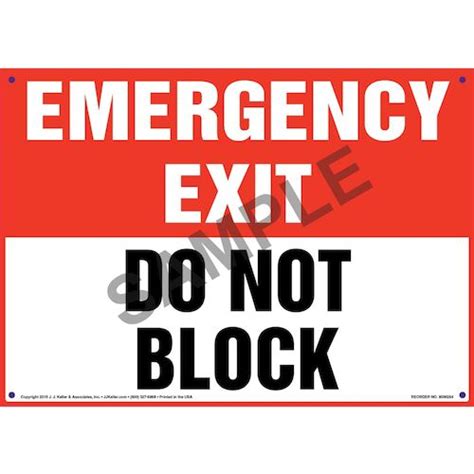 Emergency Exit Do Not Block Sign