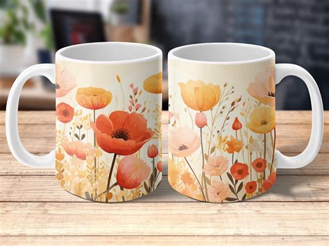 Sublimation Tasse Blumenmuster 2 Größen Graphic by Autismusmama