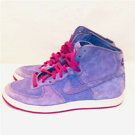 NIKE Air Force 1 Light Hi Decons Purple Suede Shoes Womens Size 6 ...