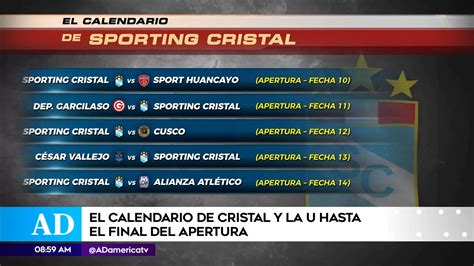 Partidos De Sporting Cristal Y Universitario En El Apertura Am Rica