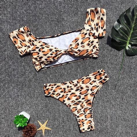 Sexy Bikinis Leopard Vintage Swimwear Swimsuit 2019 Fancy Holiday Pool