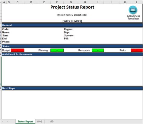 Project status excel | Business templates, contracts and forms.