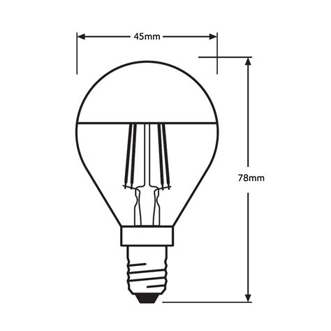 Ledvance Star Led Filament Bulb E W K Mirror Gold Warm White