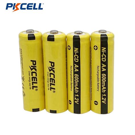 PKCELL nueva batería Industrial de Pvc NI CD 1 2 V AA 600mAh recargable