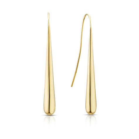 9ct Yellow Gold Elongated Drop Earrings Ernest Jones