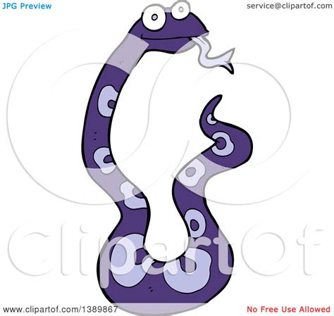 Clipart Of A Cartoon Purple Snake Royalty Free Vector Illustration By