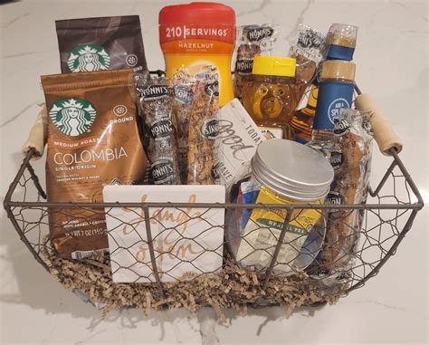 DIY Coffee/Tea Goodie basket | Coffee gift basket, Homemade gift ...