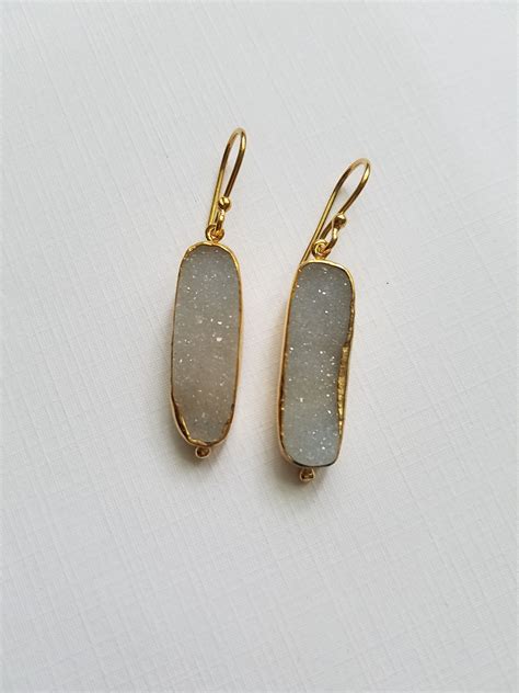 Druzy Quartz Earrings Boutique Jewelry Quartz Earrings Druzy Quartz