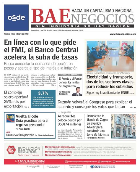 Las tapas de los diarios de hoy en Argentina | Viernes 18 de febrero