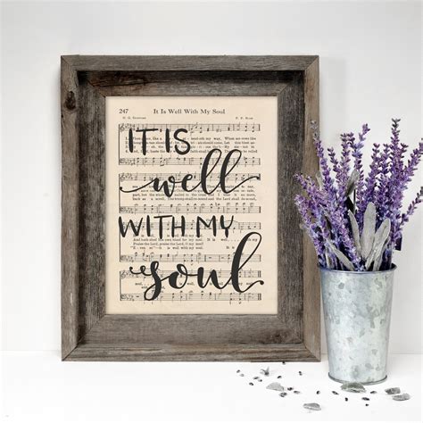 Hand Lettered It Is Well With My Soul Print Printable Etsy