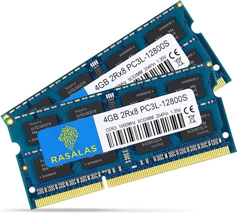 Rasalas Mémoire RAM SODIMM 8 Go PC3 12800 DDR3L 1600 MHz RAM RAM SODIMM