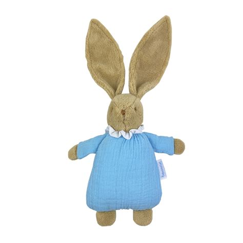 Hochet bébé Lapin Nid d ange 20 cm Bleu ciel Made in Bébé