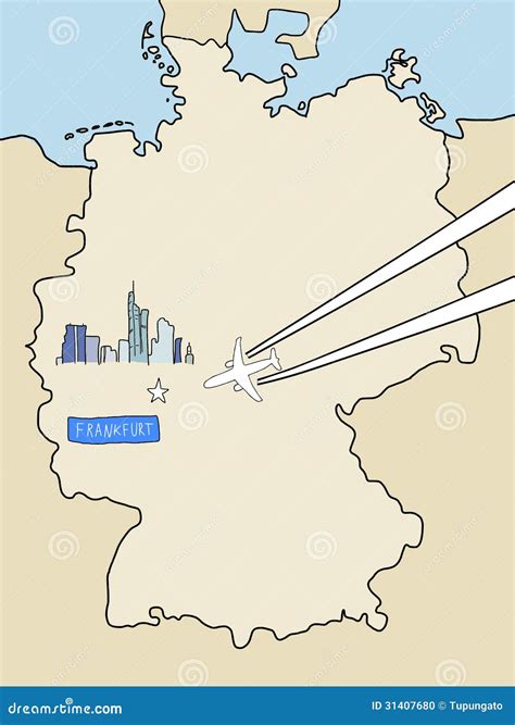 Frankfurt Outline Map. Vector Map Of Frankfurt City Area Borders With