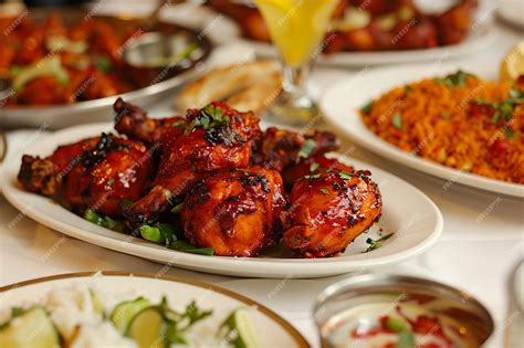 Premium Photo Tempting Tandoori Chicken Platter With Tandoori Spice Rub