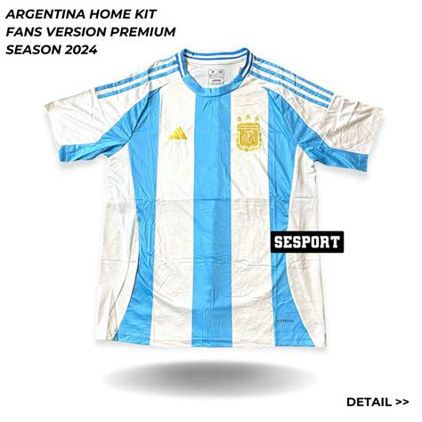 Jual Fans Version Jersey Bola Argentina Home Copa Amerika Baju