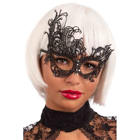 Masque Loup V Nitien Noir Pour Femme Carnaval Bal Masqu