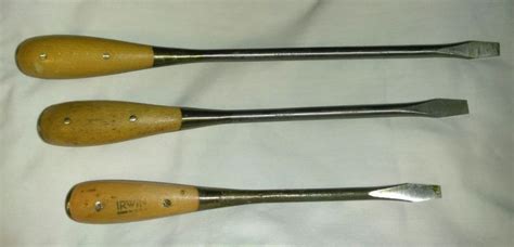 Irwin Wooden Handled Pc Screwdriver Set Vintage Perfect Grip U S A