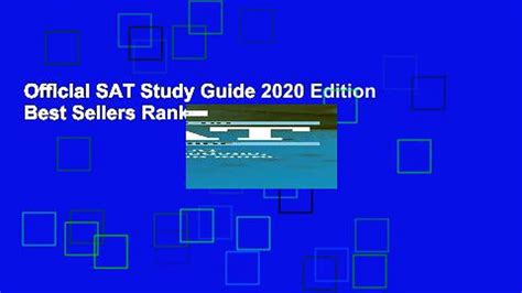 Official Sat Study Guide 2020 Edition Best Sellers Rank 2 Video