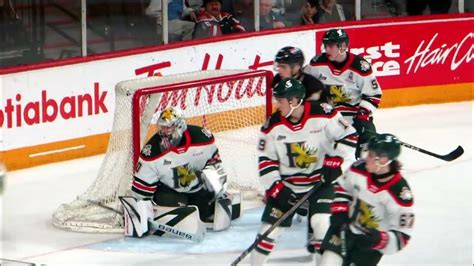 Mathis Rousseau In Action During The Eagles Mooseheads Hockey Game