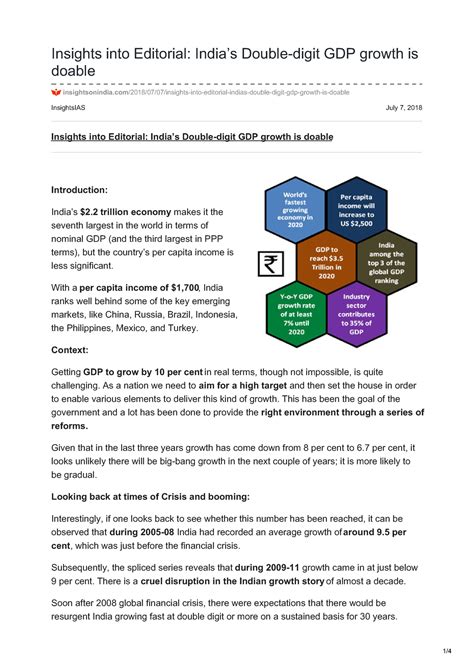 Insights Into Editorial Indias Double Digit Gdp