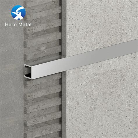 Wall Panel Profile Anodised Metal Trim U Shape Trimming Strip Wall Panel Trim Between Tile And