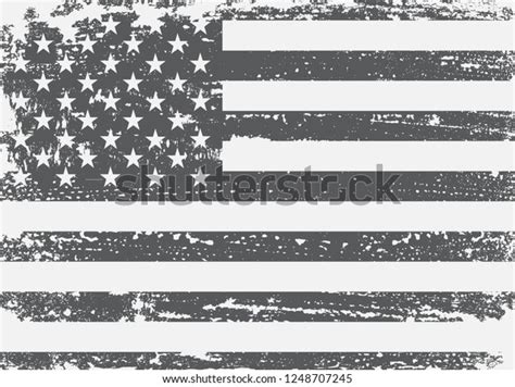 Grunge Black White American Flagdirty Old Stock Vector Royalty Free