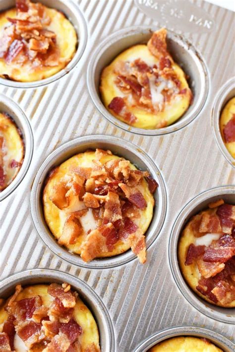 Bacon And Cheese Egg Bites Made In Muffin Tins Savvy Saving Couple