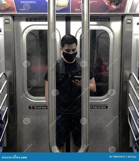 People Wearing Face Mask On The Subway Train During Covid 19 Pandemic