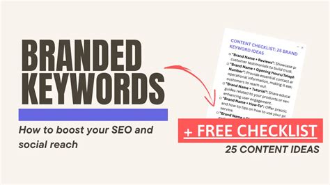 25 Branded Keywords Content Ideas Guide Checklist