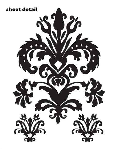 Damask Wall Decals Stickers