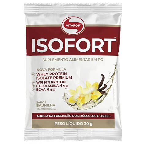 Isofort Whey Protein Isolado Vitafor Sabor Baunilha Sachê 30g Isofort