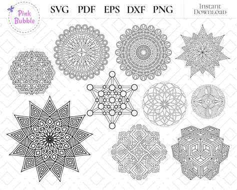 Mandala Svg Mandala Flower Svg Sacred Geometry Svg Mandala Etsy