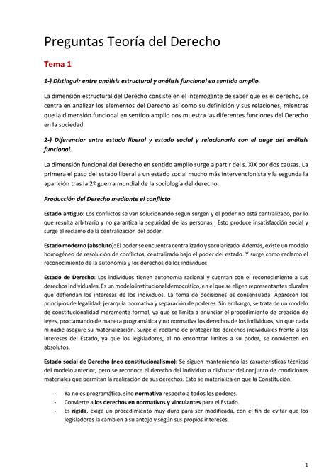 Preguntas Teor A Del Derecho Preguntas Teor A Del Derecho Tema