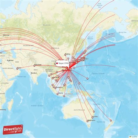 Direct Flights From Taipei Destinations Tpe Taiwan