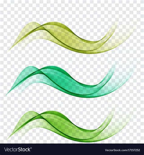 Set of green wave Royalty Free Vector Image - VectorStock