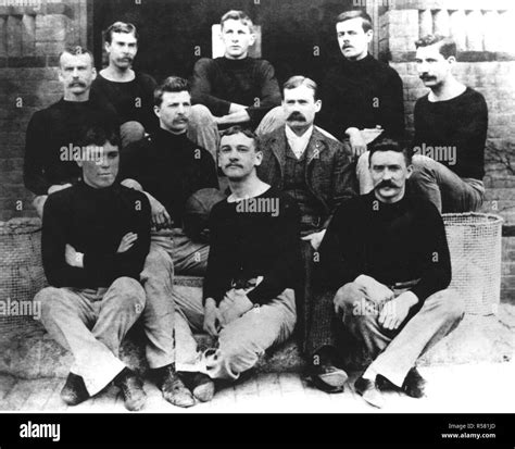 Photograph of Dr. James Naismith with His First Basketball Team Stock ...