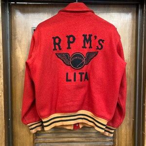 Vintage 1950s r p m s Hot Rod Car Club Wool Rockabilly Jacket Original Appliqué 50s