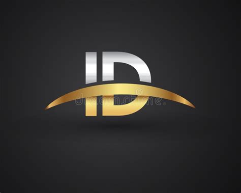 Id Initial Logo Company Name Colored Gold And Silver Swoosh Design