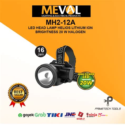 Jual MEVAL MH2 12A SENTER KEPALA HEADLAMP LITHIUM ION HELIOS HIGH POWER