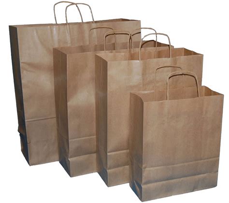 50 X Large Brown Kraft Paper Twist Handle Carrier T Bags 15x55x16